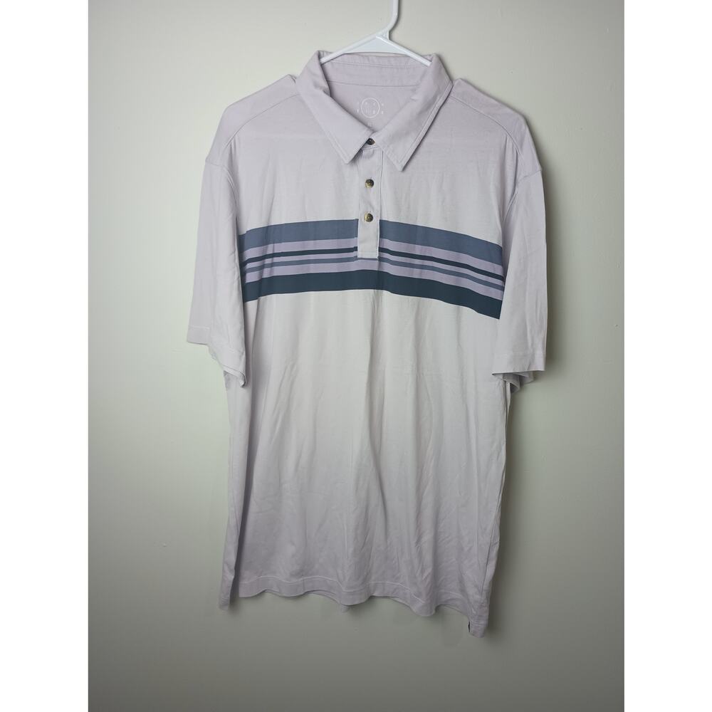 Even Tide Striped Men's Polo Shirt Short Sleeve XL Golf Outdoors‎ Gift Cotton